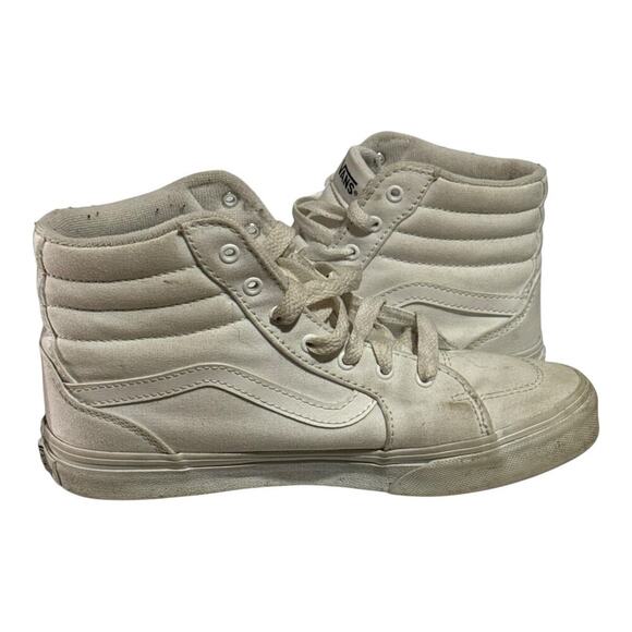 Vans Sk8-Hi White Canvas High Top Sneakers Youth Size 4 Women's 5.5 Classic - Picture 7 of 8